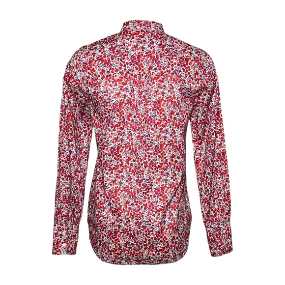 J Crew Liberty Art Fabrics Perfect Shirt in Wiltshire Berry Cotton Poplin Size 2 - Picture 4 of 9